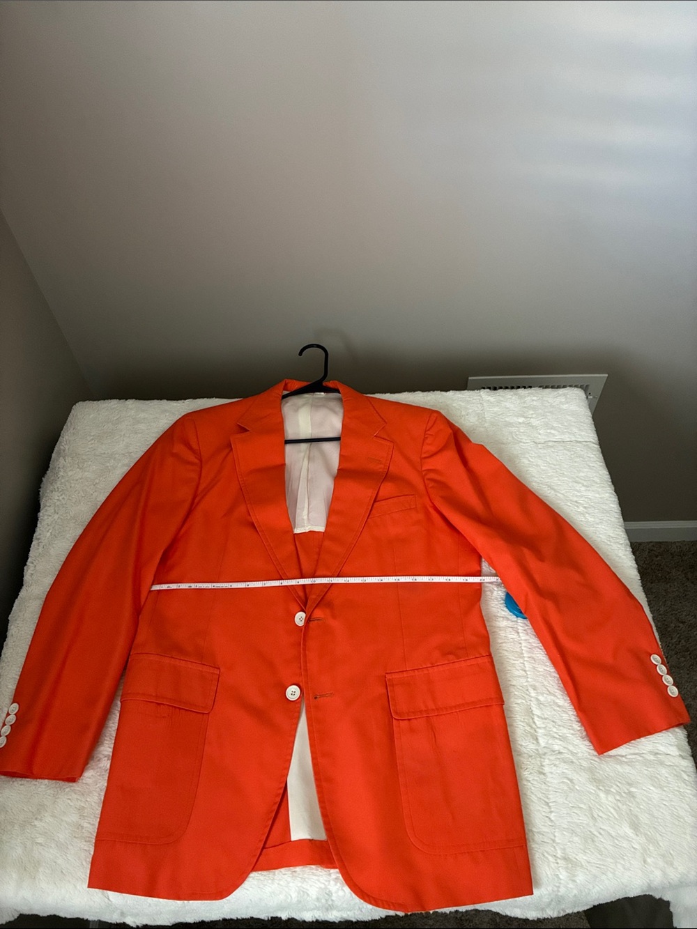 Men's BRIGHT Orange Blazer - Classic Notch Lapel